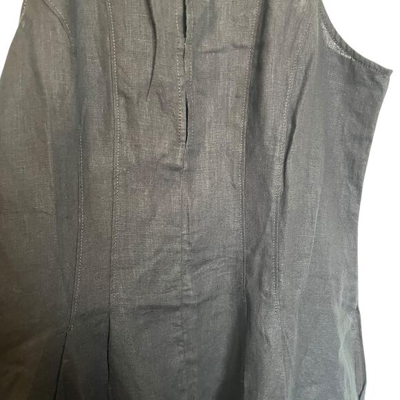 NWT Madewell Seamed Wide Leg Jumpsuit 100% Linen True Black Romper Lagenlook 12 - Picture 9 of 15